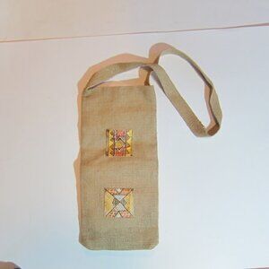South African woven foldover bag, handmade, with design